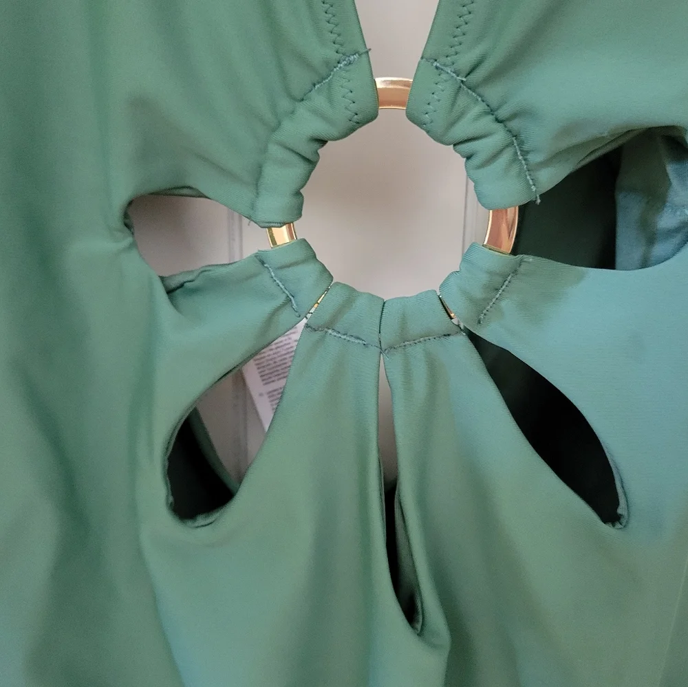 NWT! Cupshe Emerald Green Cut-out One Piece Swim Suit - Picture 8 of 11